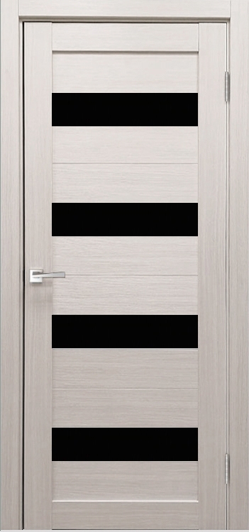 Фото Межкомнатная дверь Легенда X-8 тон Белая лиственница Остекление Лакобель черное
