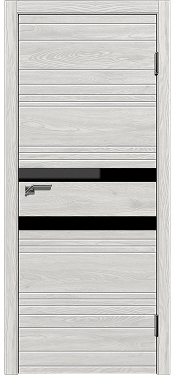 Фото Межкомнатная дверь Легенда Новелла 2 Лиственница серая,стекло черное Лиственница серая Стекло Лакобель черное