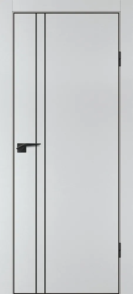 Межкомнатная дверь P-20  черный молдинг PET,  кромка ABS черная c 4-х ст. Сапфир матовый