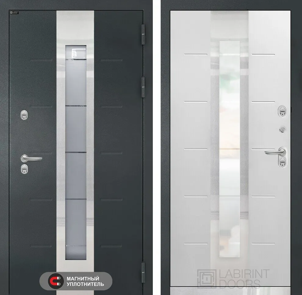 Фото Дверь Лабиринт Тундра с терморазрывом и стеклопакетом DIS006466