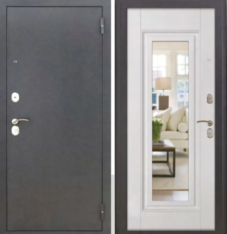 Фото Дверь MXD Вива зеркало  (антик серебро/белое дерево) DIS006657